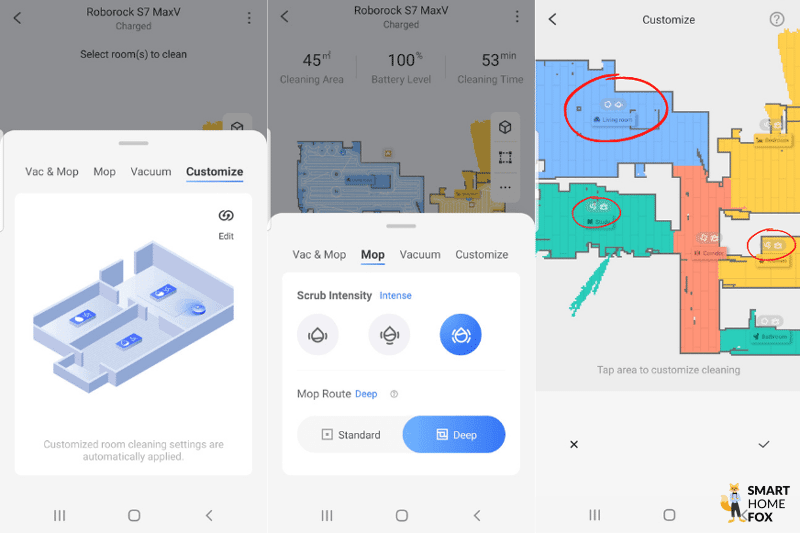 Регулировка воды в мобильном приложении на Roborock S7 MaxV